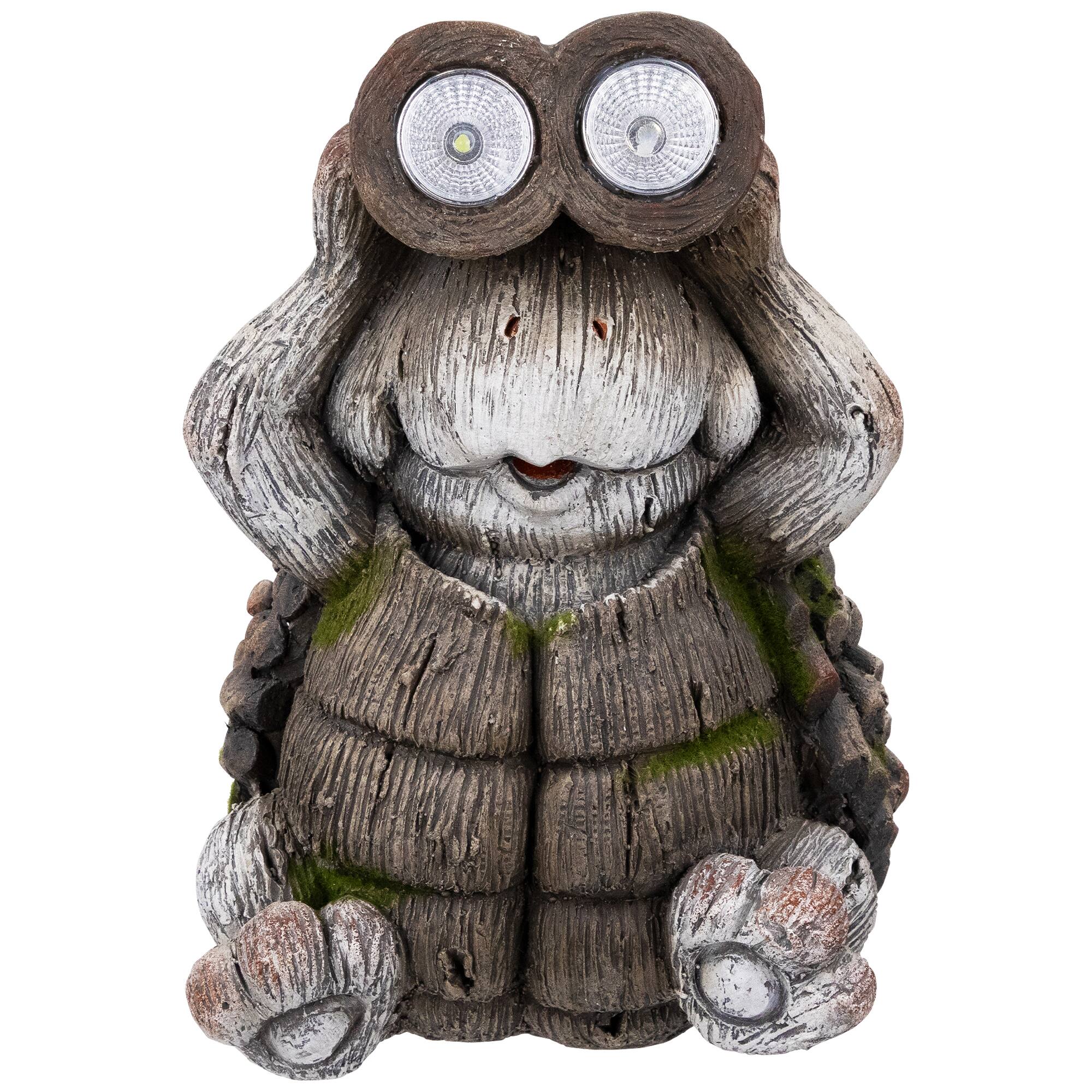 11.5" Turtle with Binoculars Outdoor Solar Lighted Garden Statue